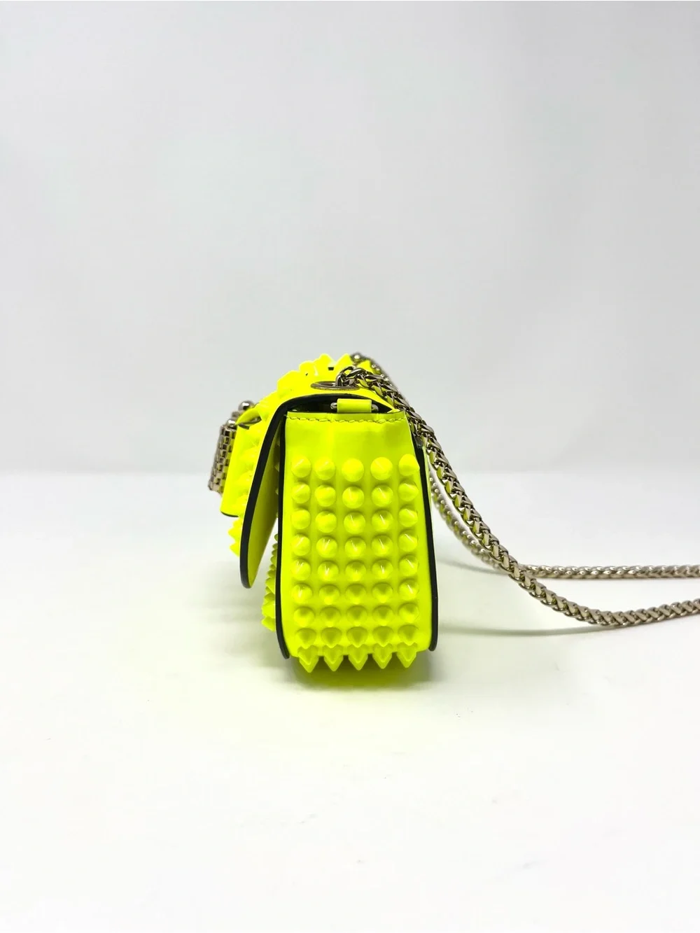 Christian Louboutin Sweet Charity Yellow Studded Mini Crossbody Shoulder Bag